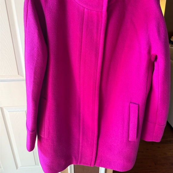 J. Crew Factory Women's Vibrant Pink Wool Coat - Picture 7 of 7